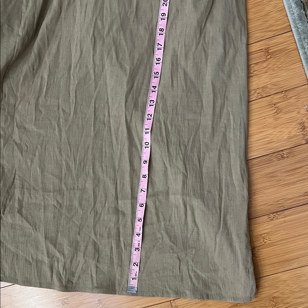 NEW ANEMOS selene drop waist drape midi dress in taupe Medium - Picture 9 of 9